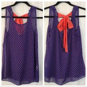 Semi Sheer Sleeveless Tank Bow Tie‎ Back
